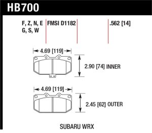 Subaru Impreza Brake Pads - Front - Hawk Performance - DTC-30 - `06-`07